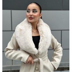 ŞAL YAKA KÜRKLÜ KAŞE KABAN TAŞ