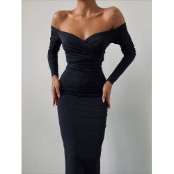 MADONNA YAKA MAXI BOY ELBİSE SİYAH