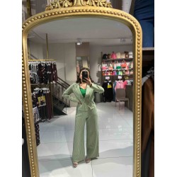 YEŞİL ÇİZGİLİ CEKET TAKIM